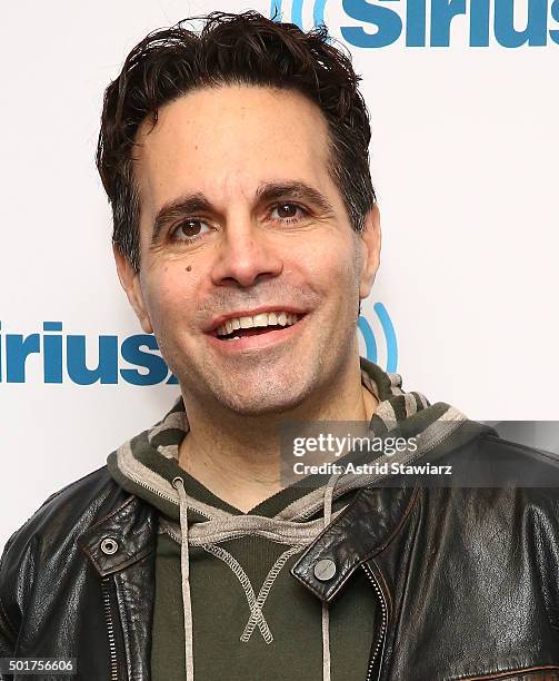 Actor Mario Cantone visits the SiriusXM Studios on December 17, 2015 in New York City.