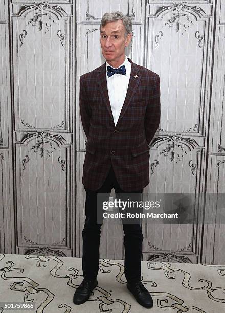 Bill Nye attends AOL BUILD Series: Bill Nye, "Unstoppable: Harnessing Science To Change The World" at AOL Studios In New York on December 17, 2015 in...