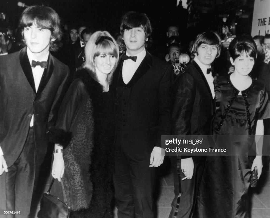 Cynthia Ringo George Harrison, John Lennon with his wife Cynthia Powell, Ringo ...