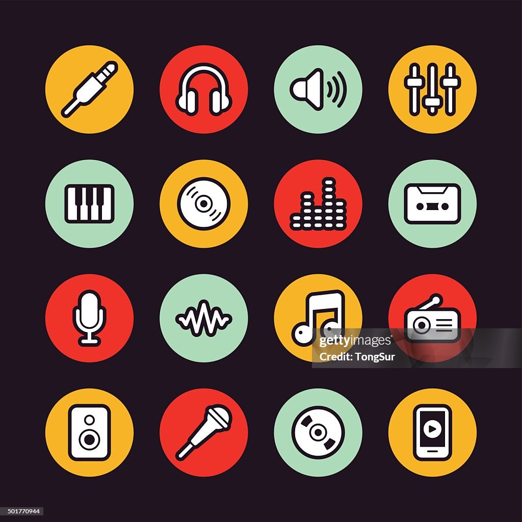 Music icons - Regular Outline - Circle