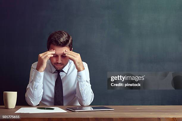 depressed businessman - stress management stockfoto's en -beelden