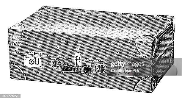 vintage suitcase - hamper stock illustrations