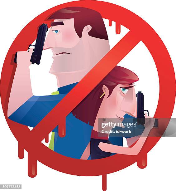 no violence warning symbol - security smiling stock illustrations