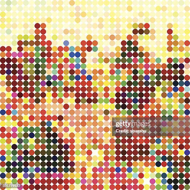 abstract color polka dots pattern background - right first time stock illustrations