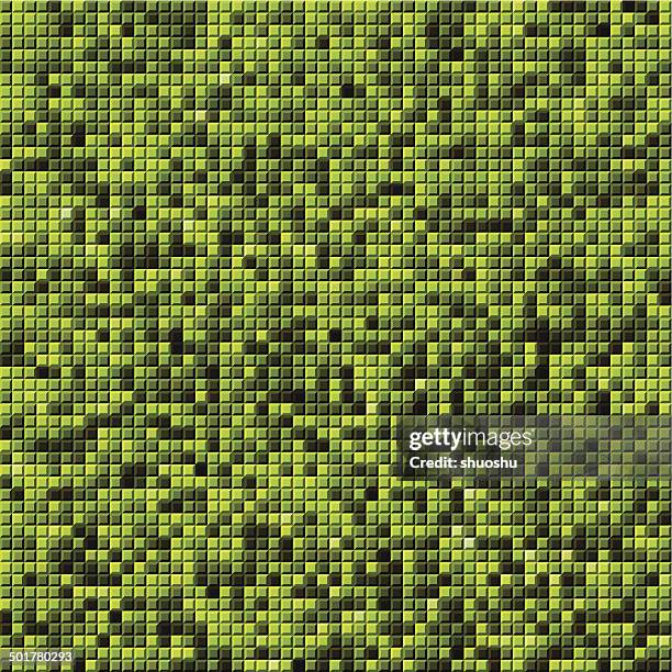 abstract green mosaic check pattern background - roof shingles texture stock illustrations