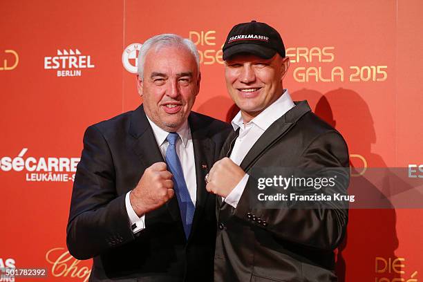 Hans Reiner Schroeder and Axel Schulz attend the 21th Annual Jose Carreras Gala at Hotel Estrel on December 17, 2015 in Berlin, Germany.