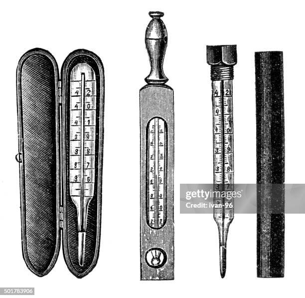 thermometer - mercury metal stock illustrations