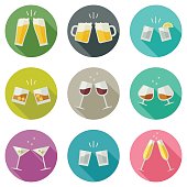 Clink glasses icons.