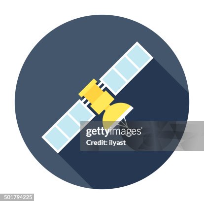 Flat Satellite Icon Flat Satellite Icon