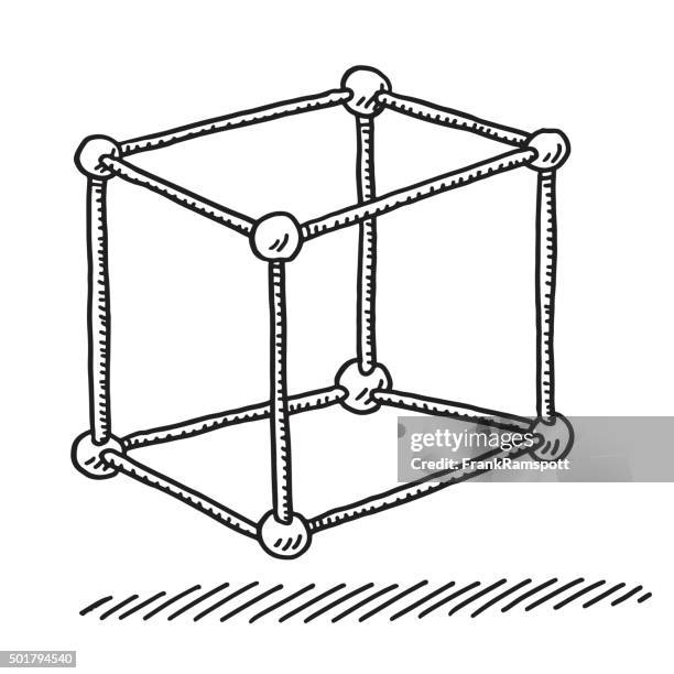 illustrations, cliparts, dessins animés et icônes de cube ballon et restez inspiré du modèle - ball and stick model