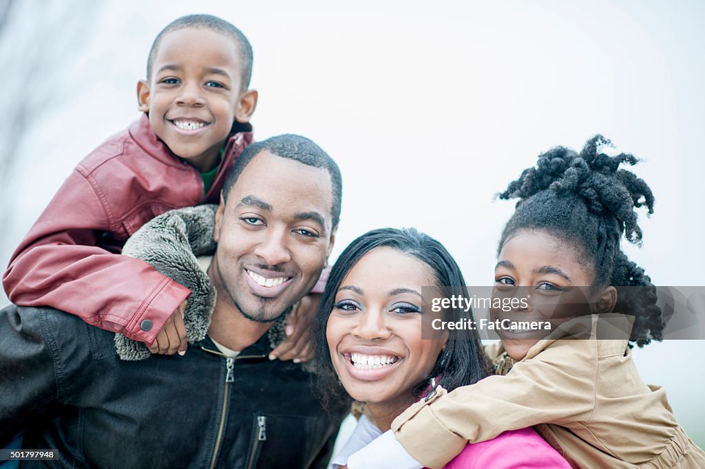 Happy Family Outside at the Park