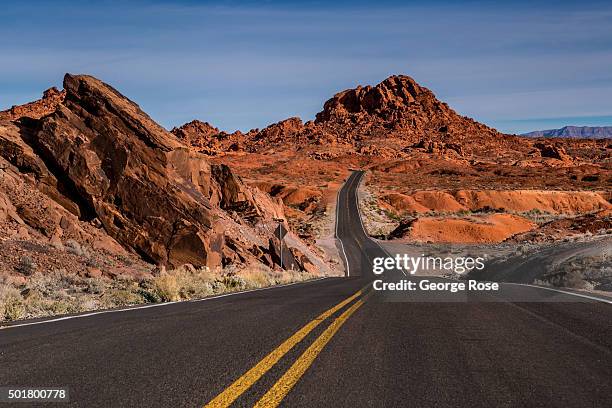 Rock formations at the Valley of Fire, Nevada's first and oldest State Park, are viewed on December 8, 2015 near Las Vegas, Nevada. The Valley of...