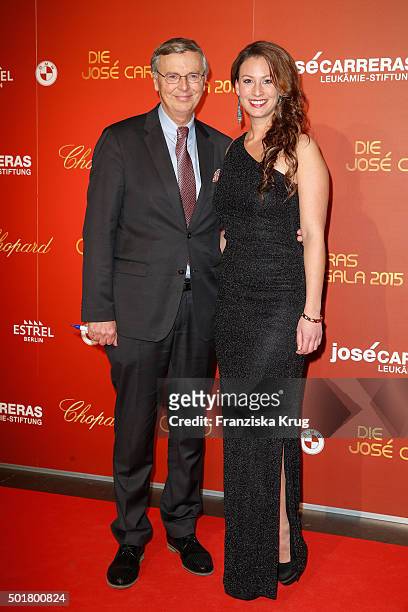 Wolfgang Bosbach and his daughter Caroline Bosbach attends the 21th Annual Jose Carreras Gala at Hotel Estrel on December 17, 2015 in Berlin, Germany.
