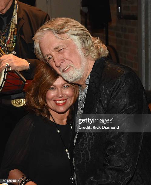 Marilyn McEuen and John McEuen backstage at John McEuen's 70th Birthday Christmas Jam at Music City Roots Live from the Factory on December 16, 2015...