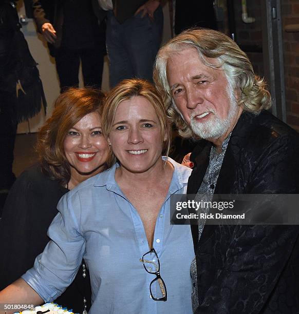 Marilyn McEuen, Noel McEuen and John McEuen backstage at John McEuen's 70th Birthday Christmas Jam at Music City Roots Live from the Factory on...