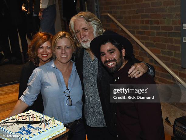 Marilyn McEuen, Noel McEuen, John McEuen and Richie Melendez backstage at John McEuen's 70th Birthday Christmas Jam at Music City Roots Live from the...