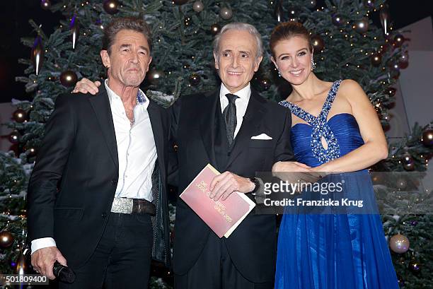 Peter Maffay, Jose Carreras and Nina Eichinger attend the 21th Annual Jose Carreras Gala at Hotel Estrel on December 17, 2015 in Berlin, Germany.