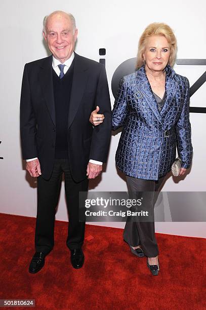 Marshall Rose and Candice Bergen attend the opening of the Mica and Ahmet Ertegun Atrium at Jazz at Lincoln Center on December 17, 2015 in New York...