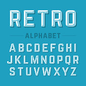 Retro style beveled alphabet