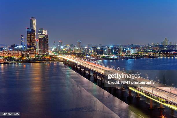 cityscape - mapo bridge stock pictures, royalty-free photos & images