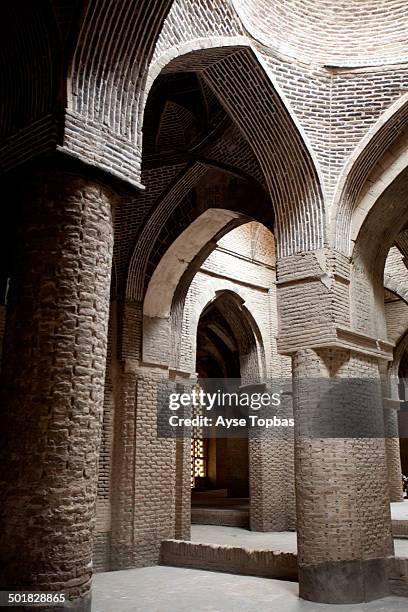 isfahan, jameh mosque - masjid jami isfahan iran stockfoto's en -beelden