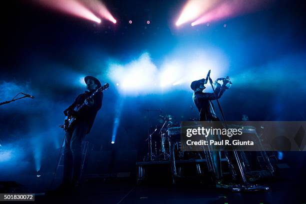 Emily Haines of Metric performs on stage at the Radio 105.7 Holiday Spectacular at The Tabernacle on December 17, 2015 in Atlanta, Georgia.