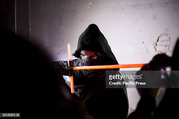 Kylo Ren, during the gathering of Star Wars fans, right before the long awaited release of the seventh episode of the star wars saga.