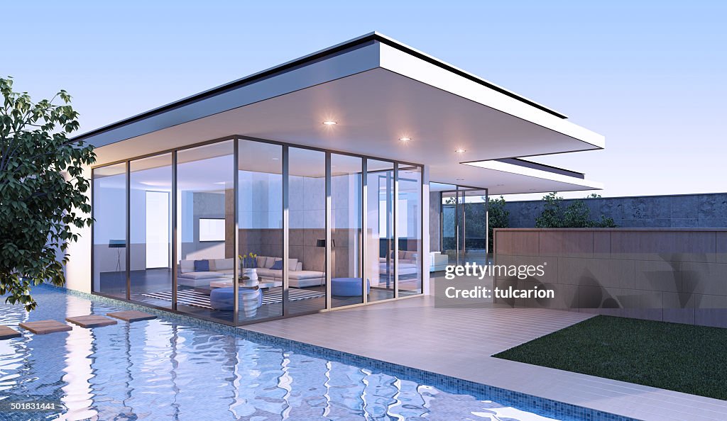 Modern Villa Sunset