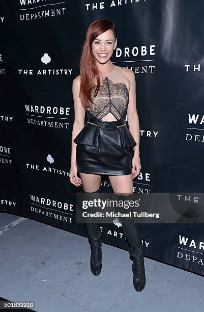 Dancer Jessica Sutta attends the grand opening of the Wardrobe Department LA store at Wardrobe Department on December 17, 2015 in Los Angeles,...