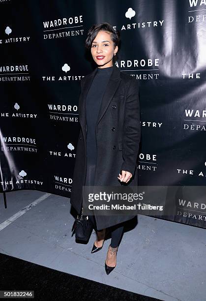 Model Tanaya Henry attends the grand opening of the Wardrobe Department LA store at Wardrobe Department on December 17, 2015 in Los Angeles,...