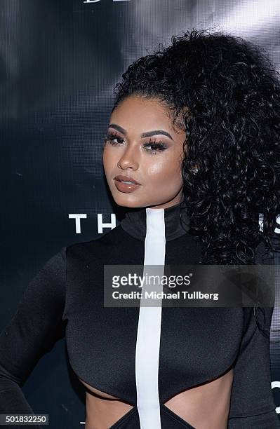 Actress India Westbrooks attends the grand opening of the Wardrobe Department LA store at Wardrobe Department on December 17, 2015 in Los Angeles,...