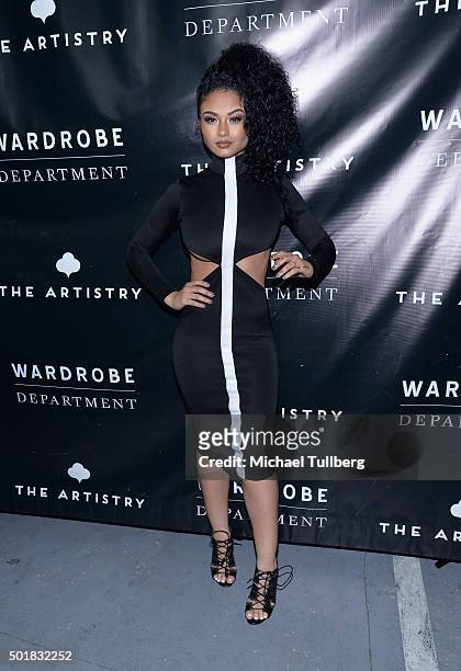Actress India Westbrooks attends the grand opening of the Wardrobe Department LA store at Wardrobe Department on December 17, 2015 in Los Angeles,...