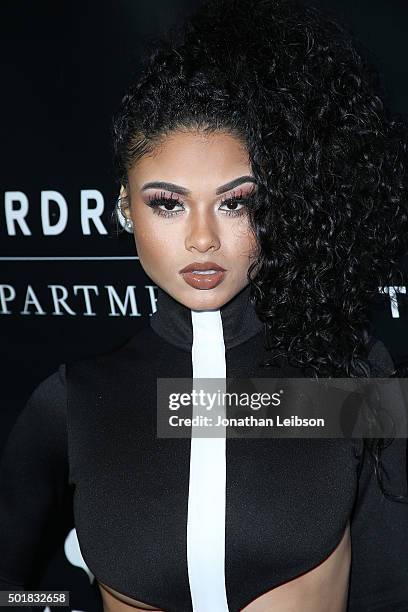 India Westbrooks attends the Wardrobe Department LA grand opening at Wardrobe Department on December 17, 2015 in Los Angeles, California.