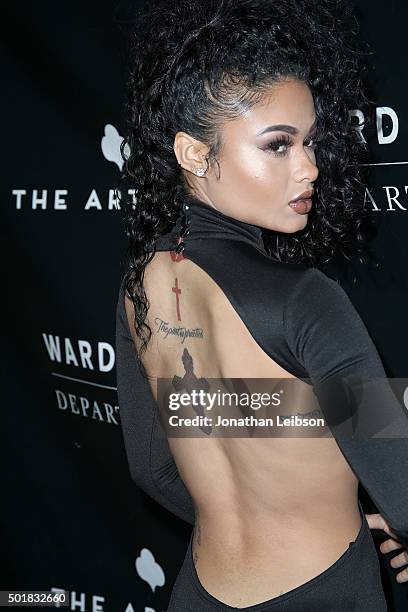 India Westbrooks attends the Wardrobe Department LA grand opening at Wardrobe Department on December 17, 2015 in Los Angeles, California.