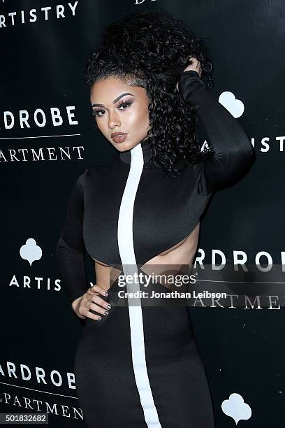 India Westbrooks attends the Wardrobe Department LA grand opening at Wardrobe Department on December 17, 2015 in Los Angeles, California.