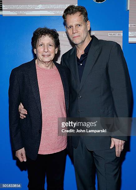 Steven Friedman and Al Corley attends "Phalaris's Bull: Solving The Riddle Of The Great Big World" opening night at Beckett Theatre on December 17,...
