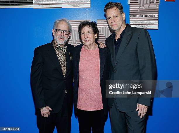 David Schweizer, Steven Friedman and Al Corley attend "Phalaris's Bull: Solving The Riddle Of The Great Big World" opening night at Beckett Theatre...