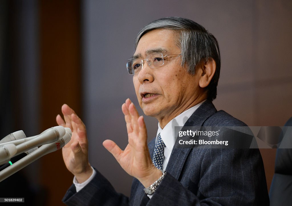 Bank of Japan Governor Haruhiko Kuroda Attends News Conference