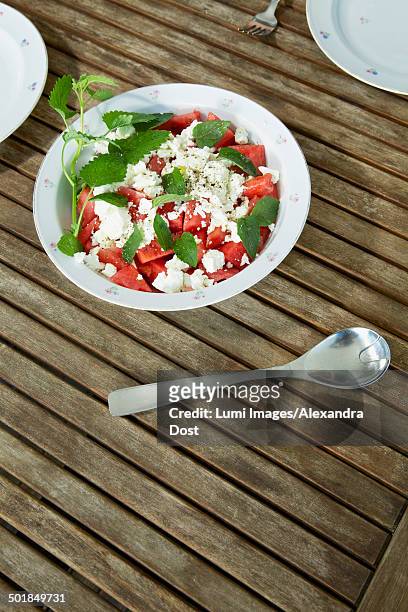 fresh melon salad - alexandra dost stock-fotos und bilder