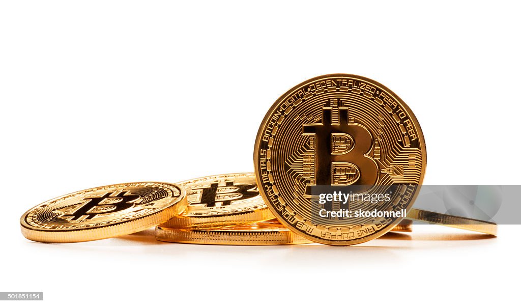 Bitcoin auf Weiß