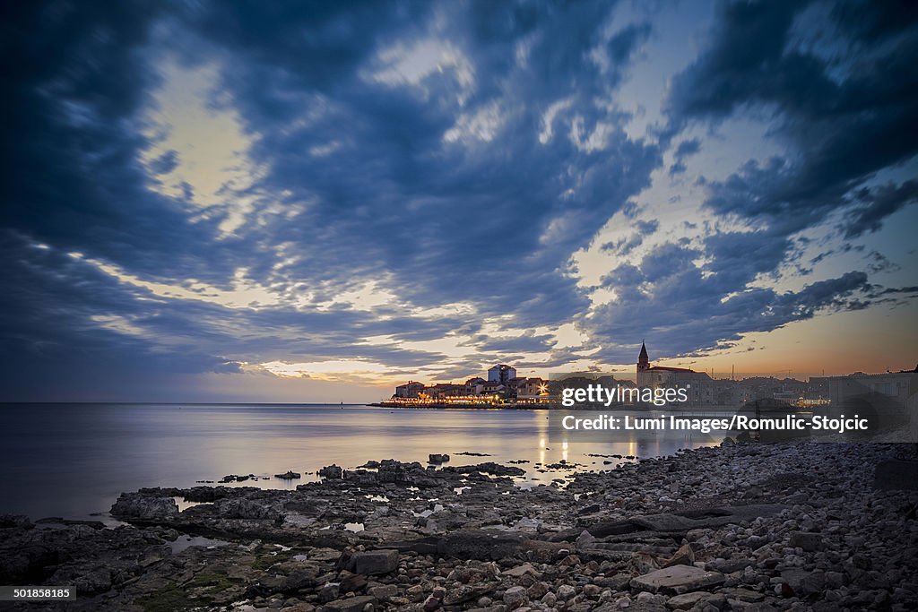 City at sunset, Umag, Istria, Croatia