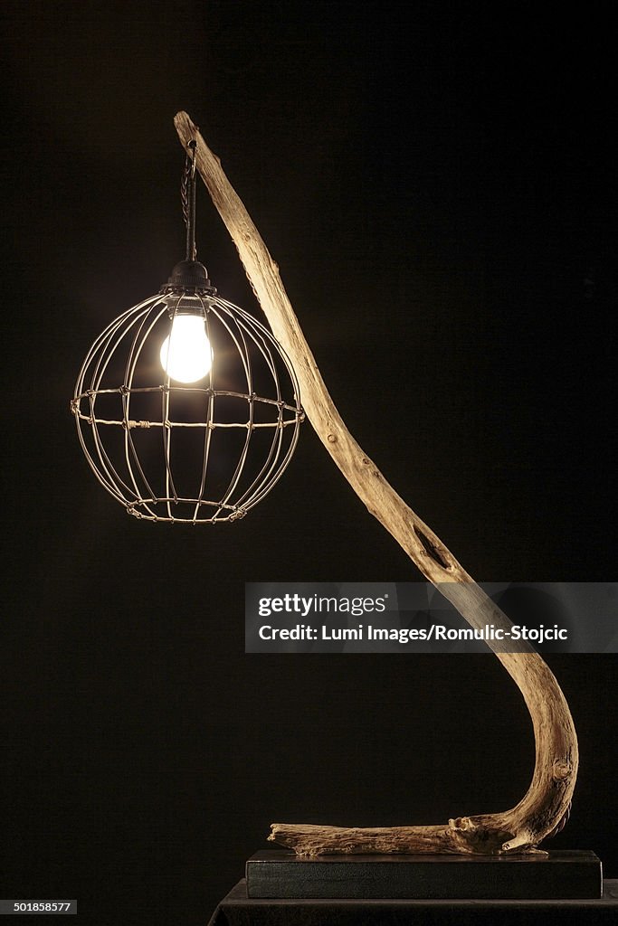 Design lamp from wood