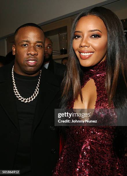 Yo Gotti and Angela Simmons attend the Winter Wonderland Launch Party & Toy Drive at Technogym Showroom on December 17 in New York City.
