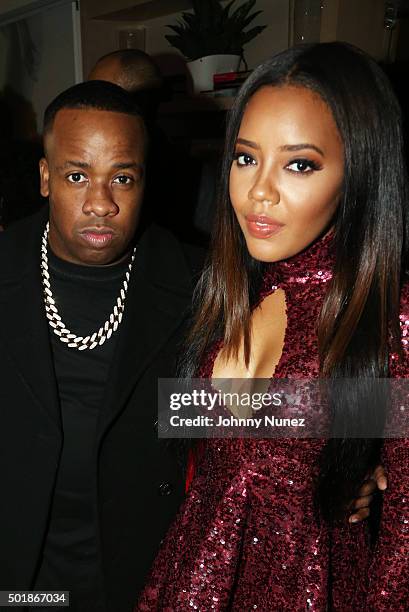 Yo Gotti and Angela Simmons attend the Winter Wonderland Launch Party & Toy Drive at Technogym Showroom on December 17 in New York City.