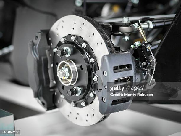 supercar brake detail, close up - car brakes fotografías e imágenes de stock