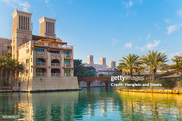 madinat jumeirah, dubai, united arab emirates - madinat jumeirah hotel stock pictures, royalty-free photos & images