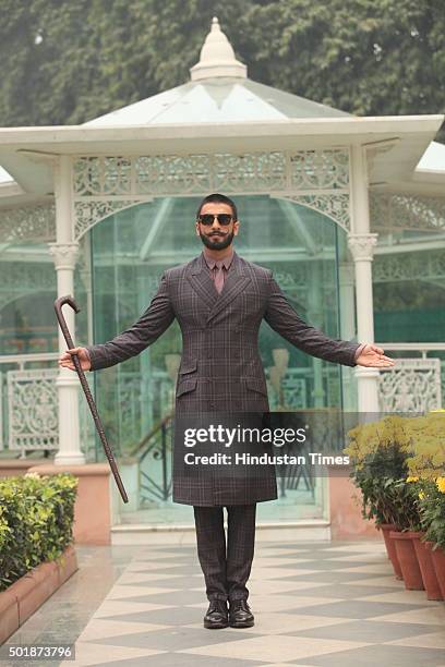 Bollywood actor Ranveer Singh poses for a profile shoot during an interview for the promotion of his upcoming movie Bajirao Mastani on December 15,...