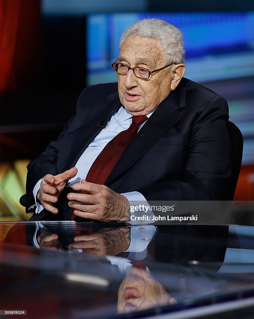 Henry Kissinger Visits Fox Business Network