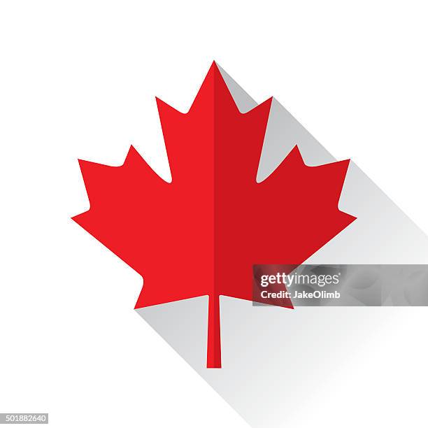 canadian maple leaf icon flat - maple leaf stock illustrations