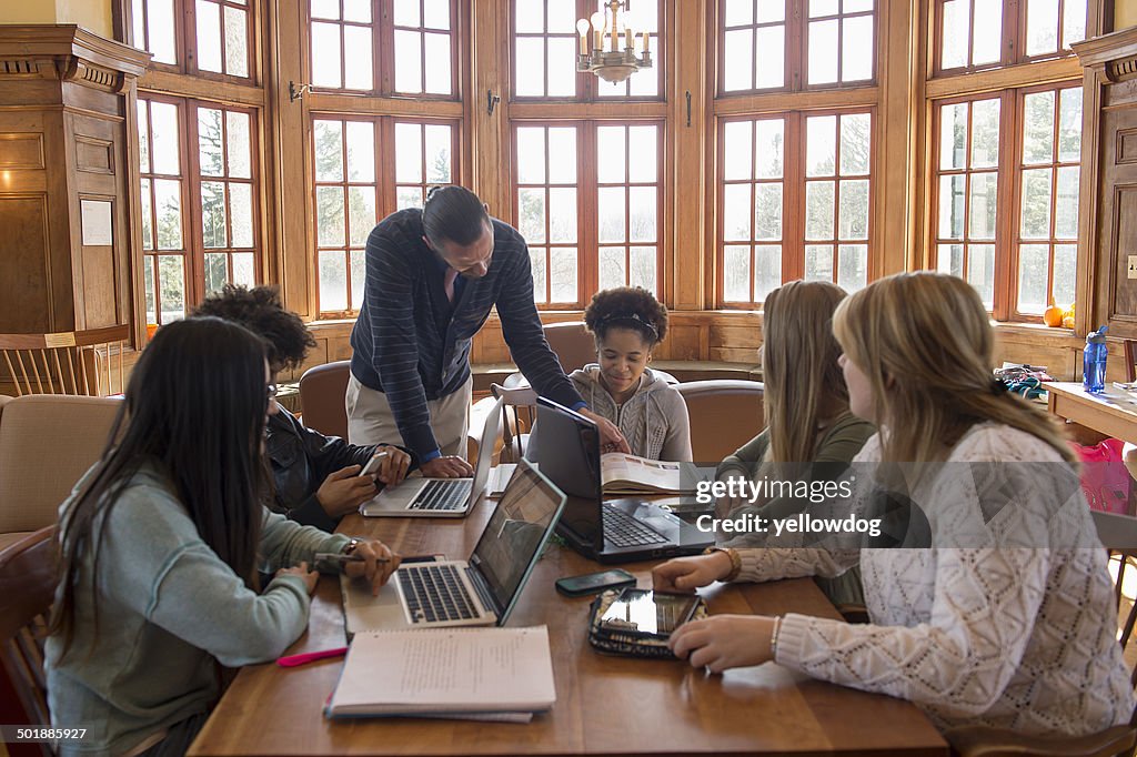 College students using laptops